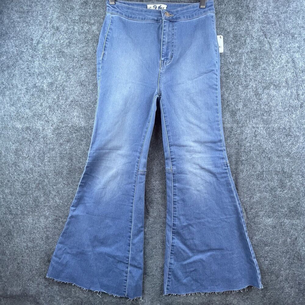 Free People Light Blue High-Rise Straight Leg Jeans